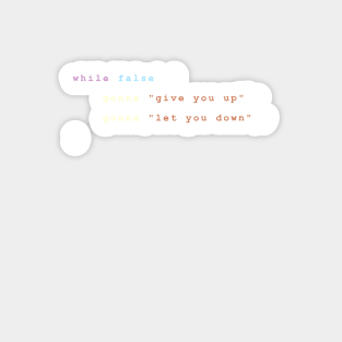 Never Gonna Give You Up Color Sticker